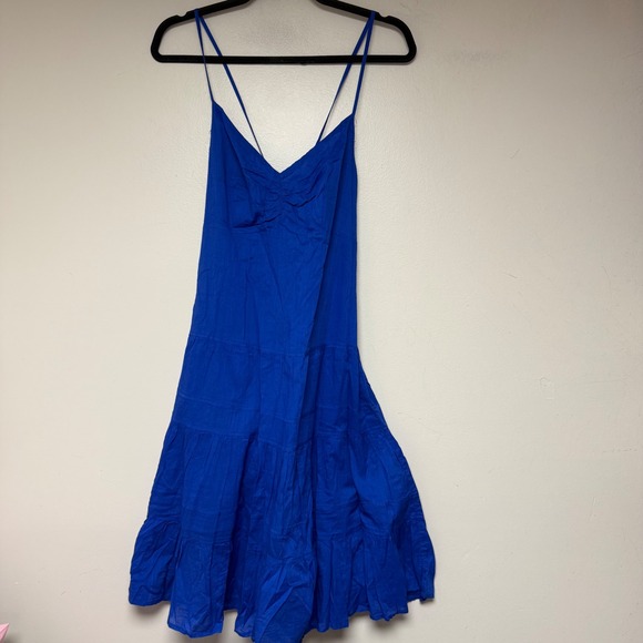 GAP Dresses & Skirts - Gap Tiered Midi Dress Women Medium Blue NEW Cotton Strappy V-Neck Sun Dress 8640